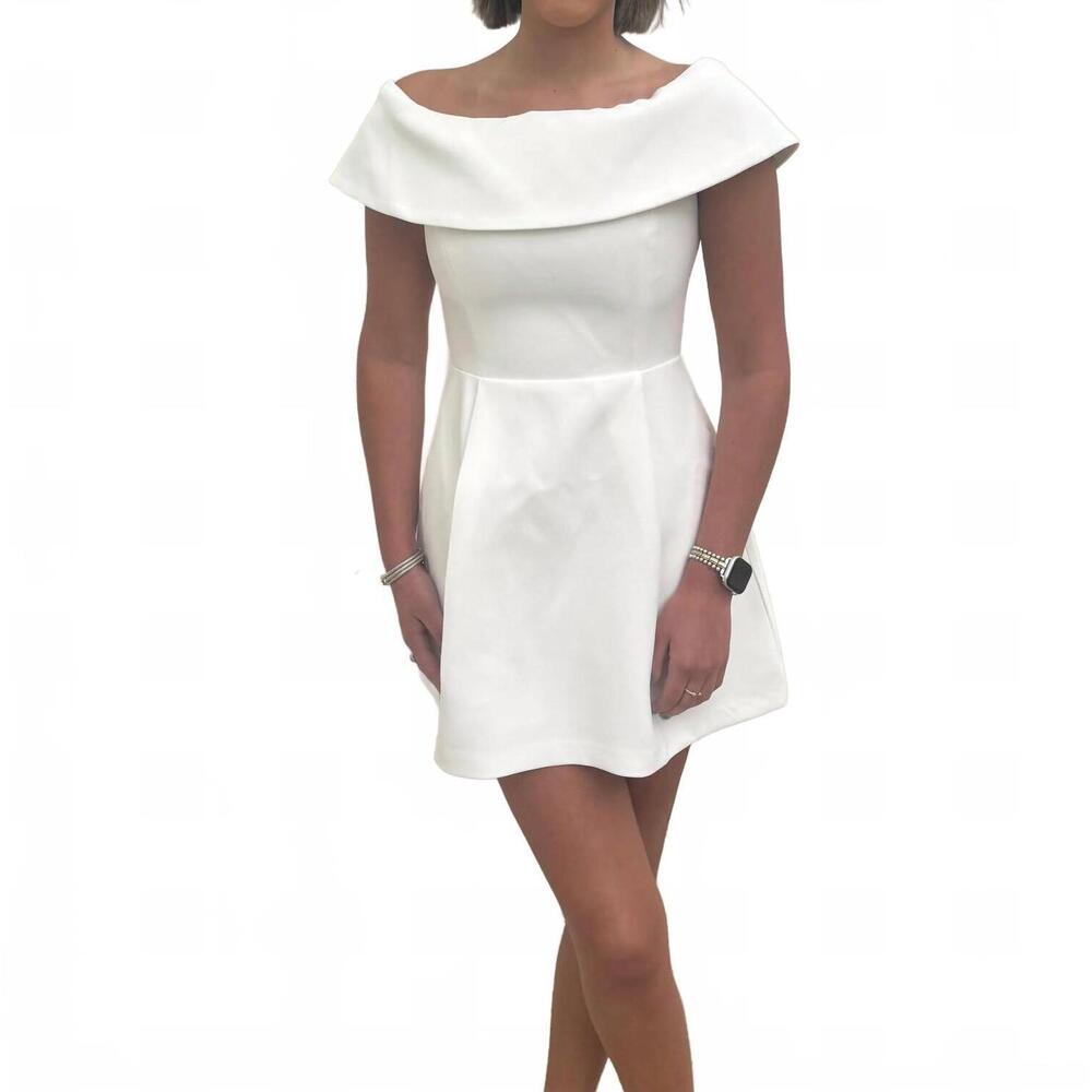 NEW LUCY PARIS erin off the shoulder mini dress in white